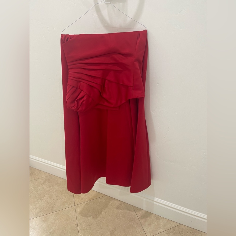 Strapless red cherry dress